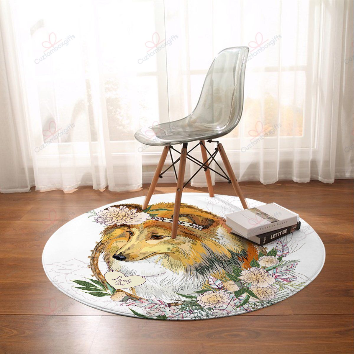 Lassie Collie Round Carpet Floor Rug Living Room Bedroom Decor Round Area Rug Carpet Lassie Collie Round Carpet Floor Rug Living Room Bedroom Decor Round Area Rug Carpet