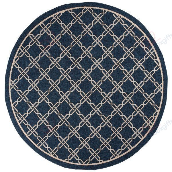 Lattice Navy Beige Round Carpet Floor Rug Living Room Bedroom Decor Round Area Rug Carpet Lattice Navy Beige Round Carpet Floor Rug Living Room Bedroom Decor Round Area Rug Carpet