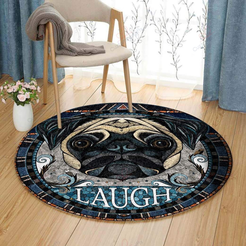 Laugh Pug Round Carpet Floor Rug Living Room Bedroom Decor Round Area Rug Carpet Laugh Pug Round Carpet Floor Rug Living Room Bedroom Decor Round Area Rug Carpet