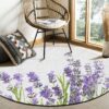 Lavender Round Carpet Floor Rug Living Room Bedroom Decor Round Area Rug Carpet