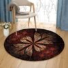 Leaf Fractal Round Carpet Floor Rug Living Room Bedroom Decor Round Area Rug Carpet
