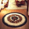 Leather Round Carpet Floor Rug Living Room Bedroom Decor Round Area Rug Carpet