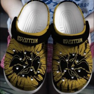 Led Zeppelin Crocs Crocband Clog Comfortable For Mens Womens Classic Clog Water Shoes