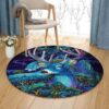 Legend Deer Round Carpet Floor Rug Living Room Bedroom Decor Round Area Rug Carpet
