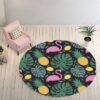 Lemon Pineapple Round Flamingo Round Carpet Floor Rug Living Room Bedroom Decor Round Area Rug Carpet