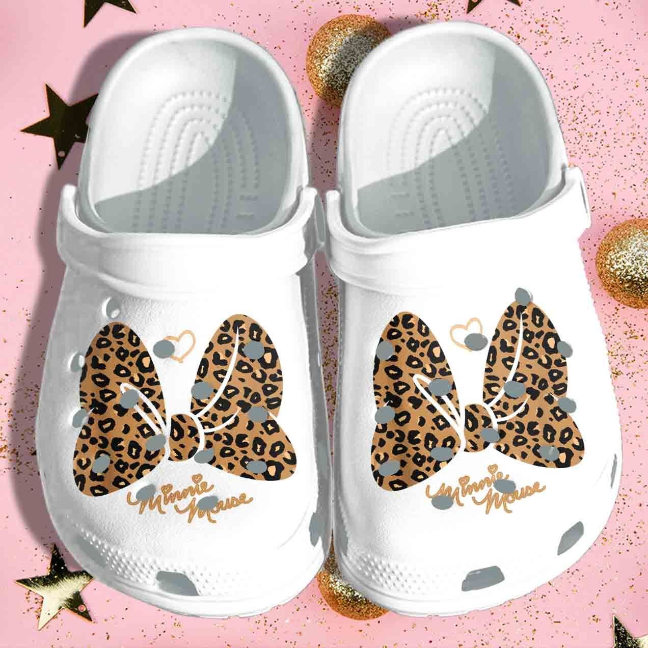 Leopard Bow Shoes Crocs Clog – Hair Bow Mouse Croc Clog Birthday Gift For Daughter Niece Friend Leopard Bow Shoes Crocs Clog – Hair Bow Mouse Croc Clog Birthday Gift For Daughter Niece Friend