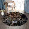 Leopard Leather Round Carpet Floor Rug Living Room Bedroom Decor Round Area Rug Carpet