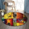 Letter Butterfly Round Carpet Floor Rug Living Room Bedroom Decor Round Area Rug Carpet