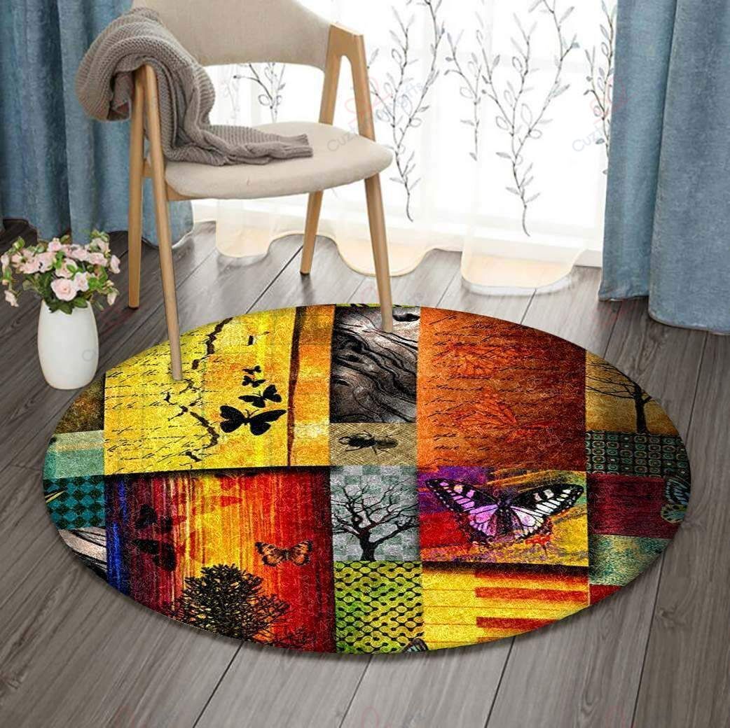 Letter Butterfly Round Carpet Floor Rug Living Room Bedroom Decor Round Area Rug Carpet Letter Butterfly Round Carpet Floor Rug Living Room Bedroom Decor Round Area Rug Carpet