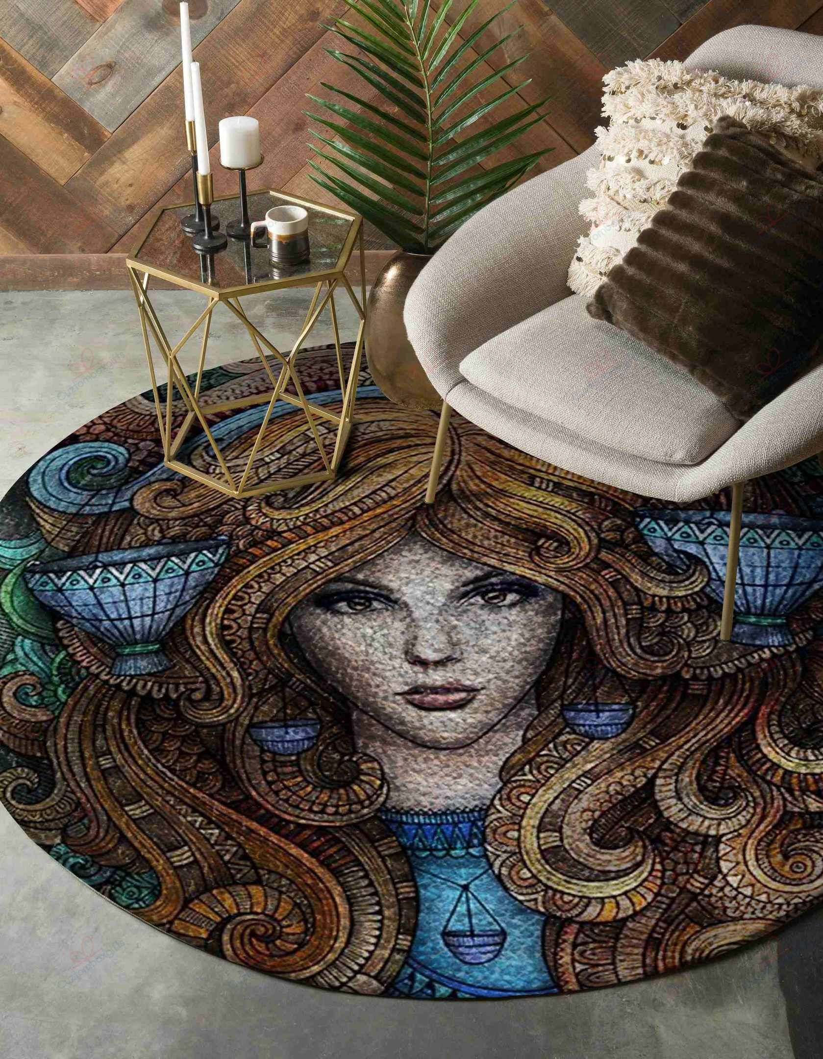 Libra Zodiac 1 Round Carpet Floor Rug Living Room Bedroom Decor Round Area Rug Carpet Libra Zodiac 1 Round Carpet Floor Rug Living Room Bedroom Decor Round Area Rug Carpet