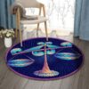 Libra Zodiac Sign Horoscope Round Carpet Floor Rug Living Room Bedroom Decor Round Area Rug Carpet
