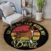 Life Is Better With My Boxer Round Carpet Floor Rug Living Room Bedroom Decor Round Area Rug Carpet