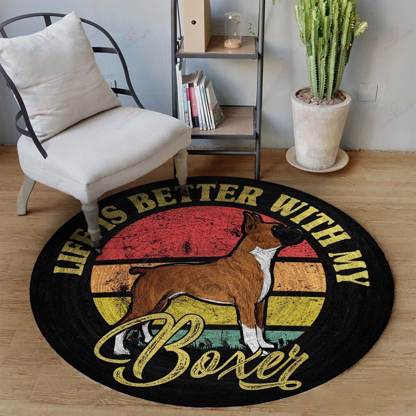 Life Is Better With My Boxer Round Carpet Floor Rug Living Room Bedroom Decor Round Area Rug Carpet Life Is Better With My Boxer Round Carpet Floor Rug Living Room Bedroom Decor Round Area Rug Carpet