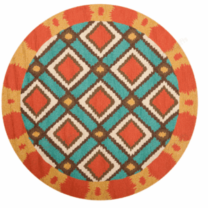Light Blue And Red Round Carpet Floor Rug Living Room Bedroom Decor Round Area Rug Carpet