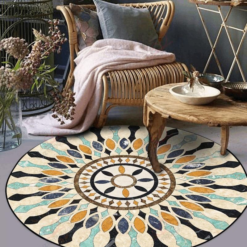 Light Mandala Round Carpet Floor Rug Living Room Bedroom Decor Round Area Rug Carpet Light Mandala Round Carpet Floor Rug Living Room Bedroom Decor Round Area Rug Carpet