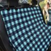 Light Sky Blue Buffalo Check Car Back Seat Cover Dog Car Seat Covers - cd9cbe9163a8