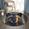 Light Wolf Round Carpet Floor Rug Living Room Bedroom Decor Round Area Rug Carpet