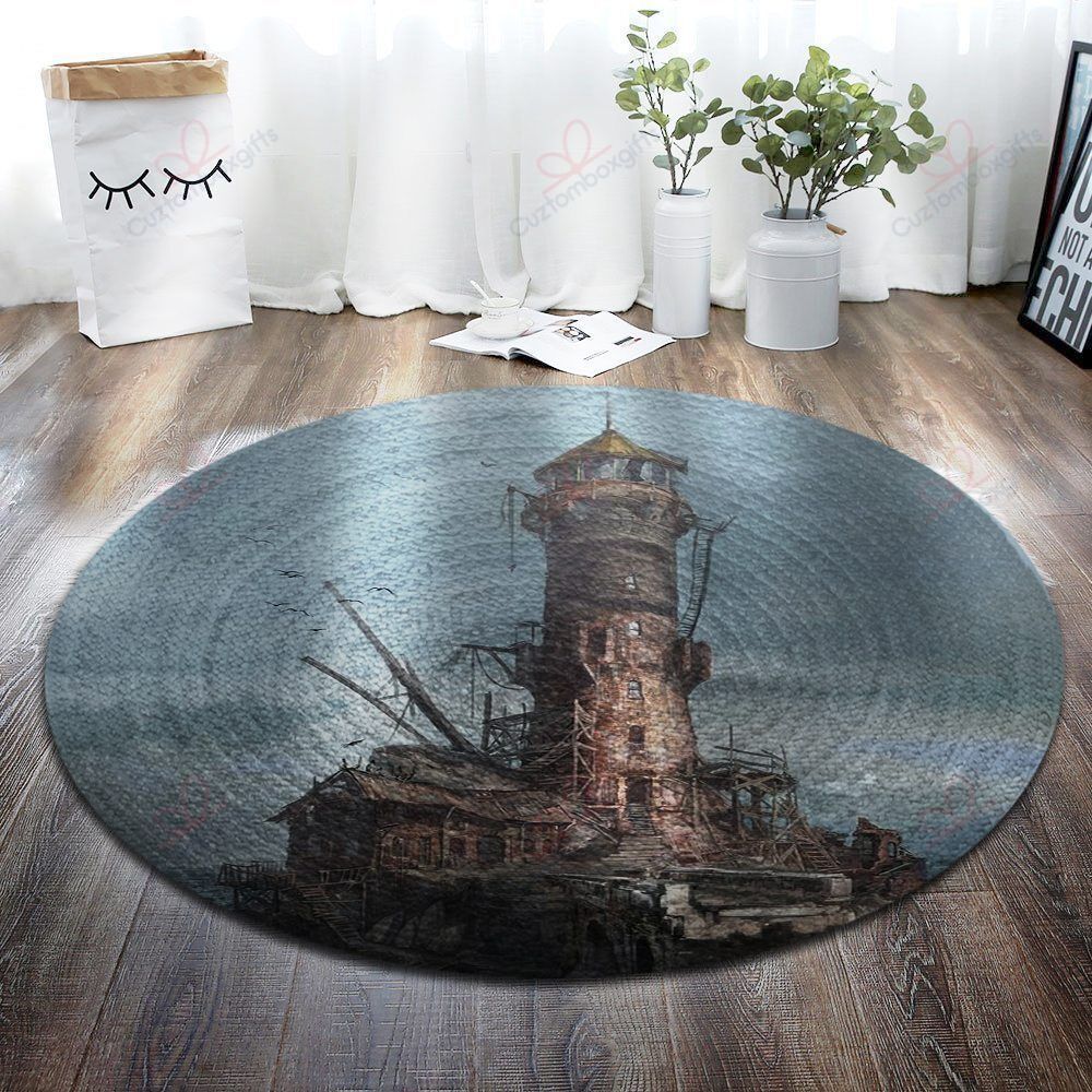Lighthouse 1 Round Carpet Floor Rug Living Room Bedroom Decor Round Area Rug Carpet Lighthouse 1 Round Carpet Floor Rug Living Room Bedroom Decor Round Area Rug Carpet