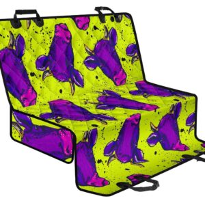 Lime Green And Purple Cow Pattern Print Pet Car Back Seat Cover - 78aa3d7c4688