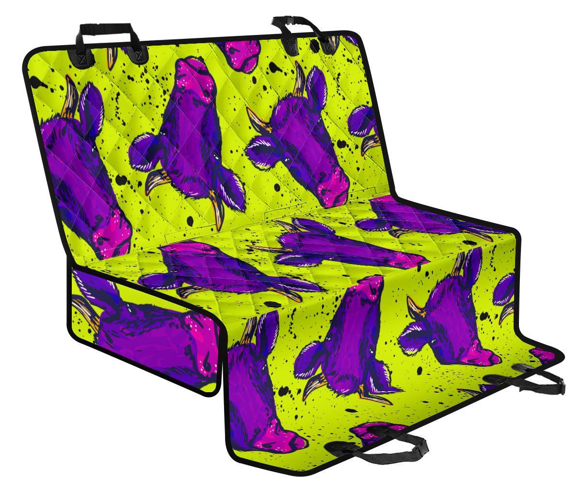 Lime Green And Purple Cow Pattern Print Pet Car Back Seat Cover - 78aa3d7c4688 Lime Green And Purple Cow Pattern Print Pet Car Back Seat Cover - 78aa3d7c4688