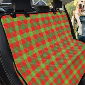 Lime Green And Red Christmas Buffalo Plaid Car Back Seat Cover Dog Car Seat Covers - 9ed55835ef18