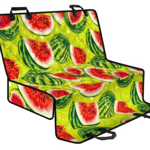 Lime Green Watermelon Pattern Print Pet Car Back Seat Cover - 6fb8dfa45f28