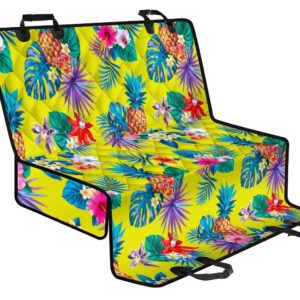 Lime Hawaiian Pineapple Pattern Print Pet Car Back Seat Cover - 181aa42fefb1
