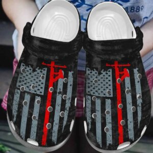 Lineman Personalized Clog Custom Crocs Comfortablefashion Style Comfortable For Women Men Kid Print 3D Lineman Flag