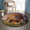 Lion And Lambs Round Carpet Floor Rug Living Room Bedroom Decor Round Area Rug Carpet