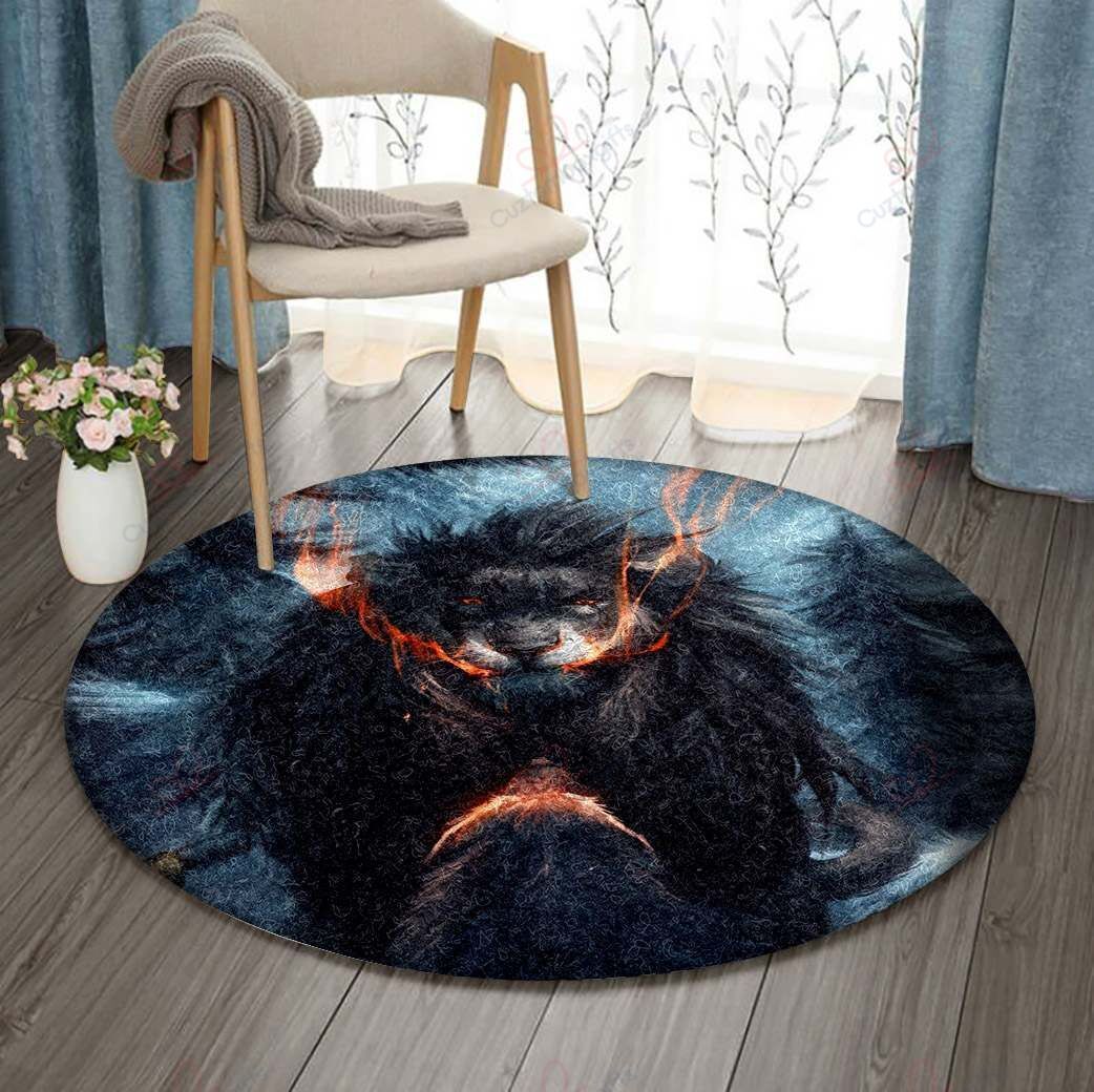Lion And Wolf Round Carpet Floor Rug Living Room Bedroom Decor Round Area Rug Carpet Lion And Wolf Round Carpet Floor Rug Living Room Bedroom Decor Round Area Rug Carpet