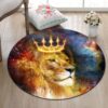 Lion King Round Carpet Floor Rug Living Room Bedroom Decor Round Area Rug Carpet