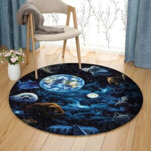 Lion Koala Bear Ape Rhino Whale Giraffe Elephant Seal Round Carpet Floor Rug Living Room Bedroom Decor Round Area Rug Carpet