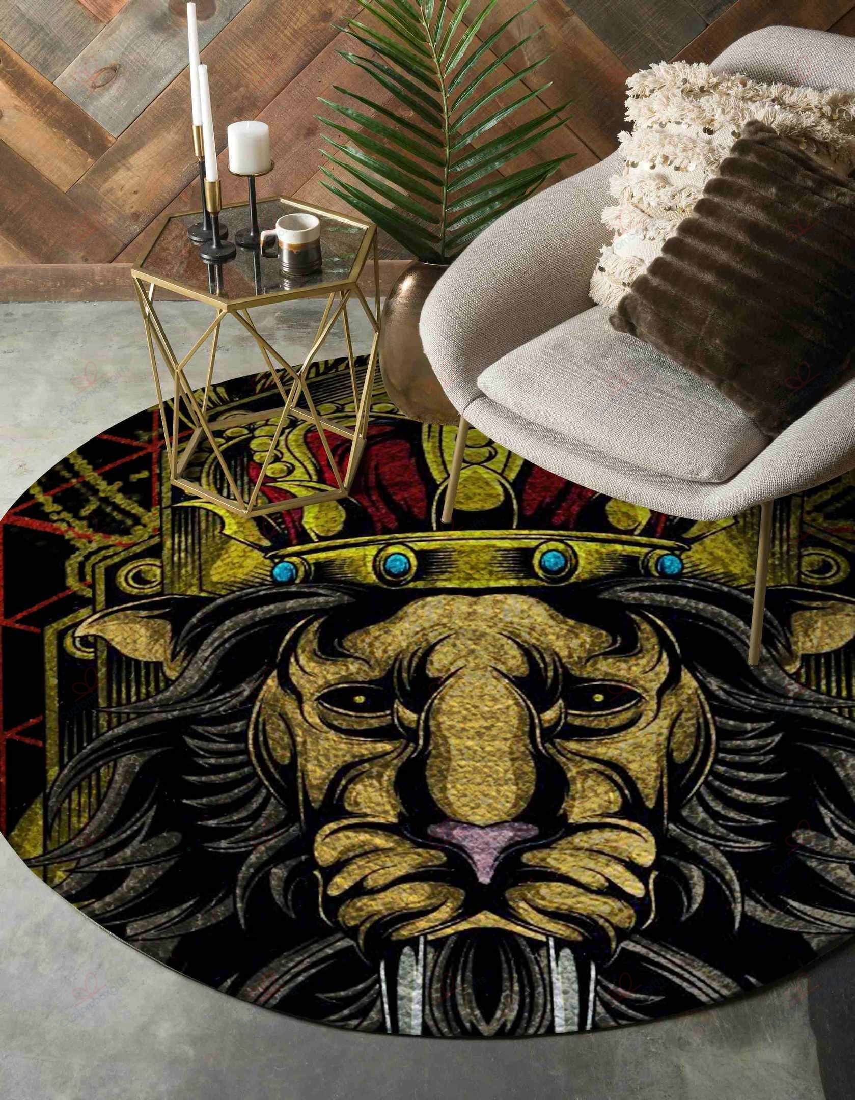 Lion Painting Round Carpet Floor Rug Living Room Bedroom Decor Round Area Rug Carpet Lion Painting Round Carpet Floor Rug Living Room Bedroom Decor Round Area Rug Carpet