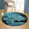 Lionfish Round Carpet Floor Rug Living Room Bedroom Decor Round Area Rug Carpet