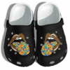 Lip Autism Awareness Merch Shoes Crocs Clog – Leopard Autism Puzzle Crocs Clog Cute Shoes Gifts For Woman Daughter