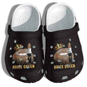 Lipstick On Lip Shoes Crocs Clog Gift –  Aries Queen Clog Birthday Gifts For Girl Woman Daughter