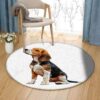 Little Beagle Round Carpet Floor Rug Living Room Bedroom Decor Round Area Rug Carpet