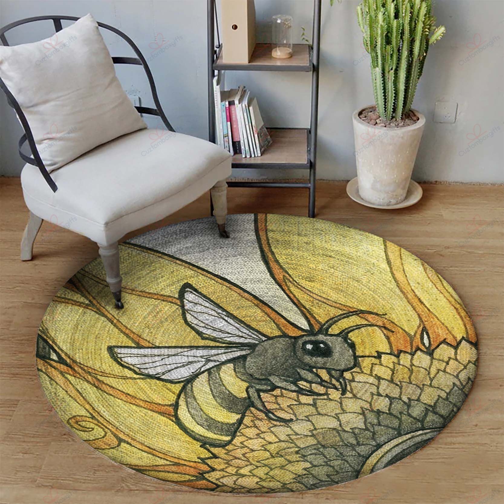 Little Bee Round Carpet Floor Rug Living Room Bedroom Decor Round Area Rug Carpet Little Bee Round Carpet Floor Rug Living Room Bedroom Decor Round Area Rug Carpet