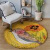 Little Bird Round Carpet Floor Rug Living Room Bedroom Decor Round Area Rug Carpet