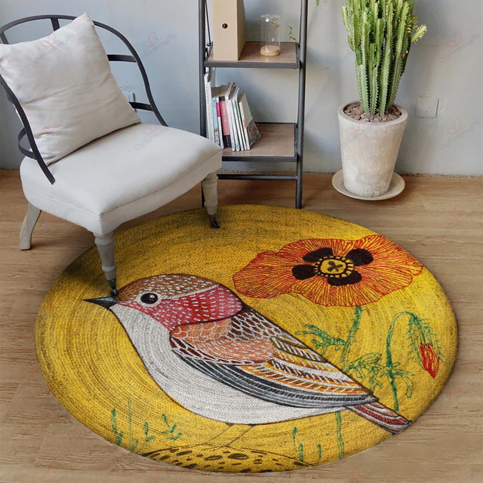 Little Bird Round Carpet Floor Rug Living Room Bedroom Decor Round Area Rug Carpet Little Bird Round Carpet Floor Rug Living Room Bedroom Decor Round Area Rug Carpet
