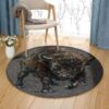 Little Bison Round Carpet Floor Rug Living Room Bedroom Decor Round Area Rug Carpet