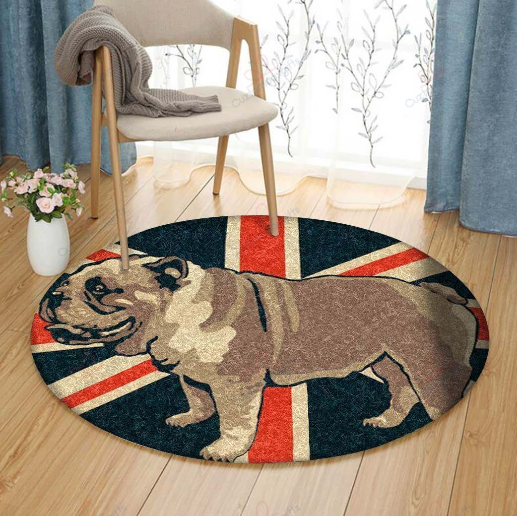 Little Bulldog Round Carpet Floor Rug Living Room Bedroom Decor Round Area Rug Carpet Little Bulldog Round Carpet Floor Rug Living Room Bedroom Decor Round Area Rug Carpet