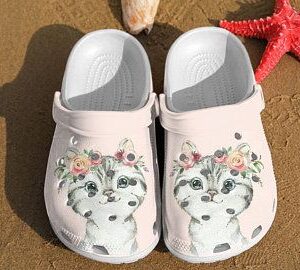 Little Cat Flowers Crocs Clog Shoes Crocband Clog Comfortable For Mens And Womens
