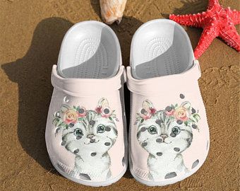 Little Cat Flowers Crocs Clog Shoes Crocband Clog Comfortable For Mens And Womens Little Cat Flowers Crocs Clog Shoes Crocband Clog Comfortable For Mens And Womens