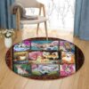 Little Chihuahuas Round Carpet Floor Rug Living Room Bedroom Decor Round Area Rug Carpet