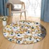 Little Corgi Round Carpet Floor Rug Living Room Bedroom Decor Round Area Rug Carpet