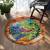 Little Crocodile Round Carpet Floor Rug Living Room Bedroom Decor Round Area Rug Carpet