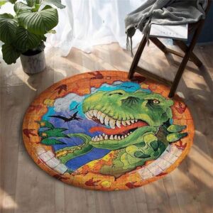 Little Crocodile Round Carpet Floor Rug Living Room Bedroom Decor Round Area Rug Carpet