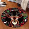 Little Deer Round Carpet Floor Rug Living Room Bedroom Decor Round Area Rug Carpet