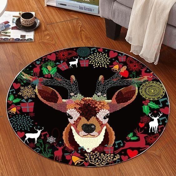 Little Deer Round Carpet Floor Rug Living Room Bedroom Decor Round Area Rug Carpet Little Deer Round Carpet Floor Rug Living Room Bedroom Decor Round Area Rug Carpet